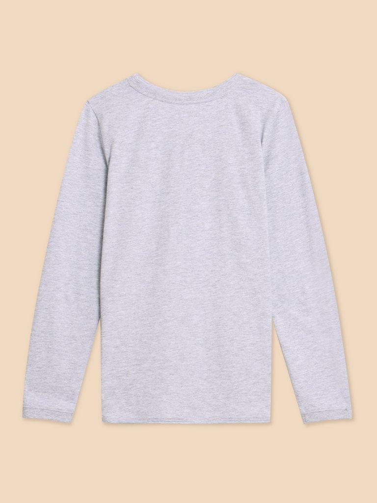 CLARA TEE in GREY MARL - FLAT BACK