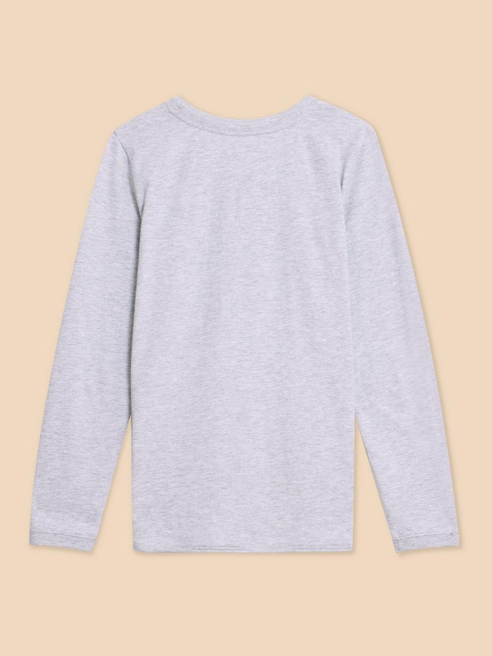 CLARA TEE in GREY MARL - FLAT BACK