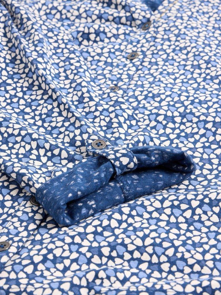 ANNIE PRINTED SHIRT in BLUE PR - FLAT DETAIL