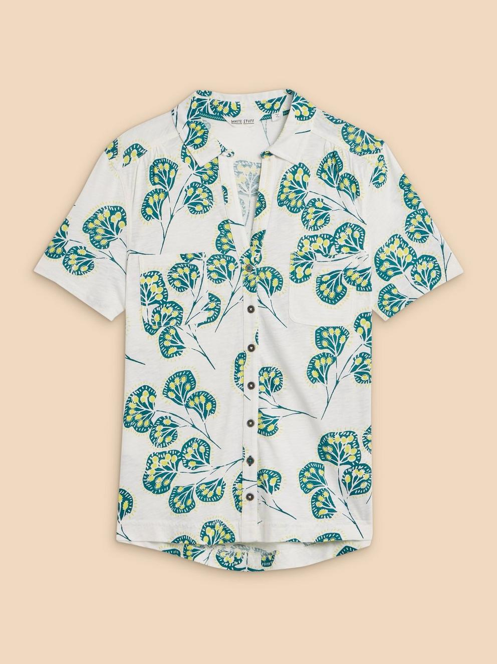 PENNY JERSEY POCKET SHIRT in IVORY PR - FLAT FRONT