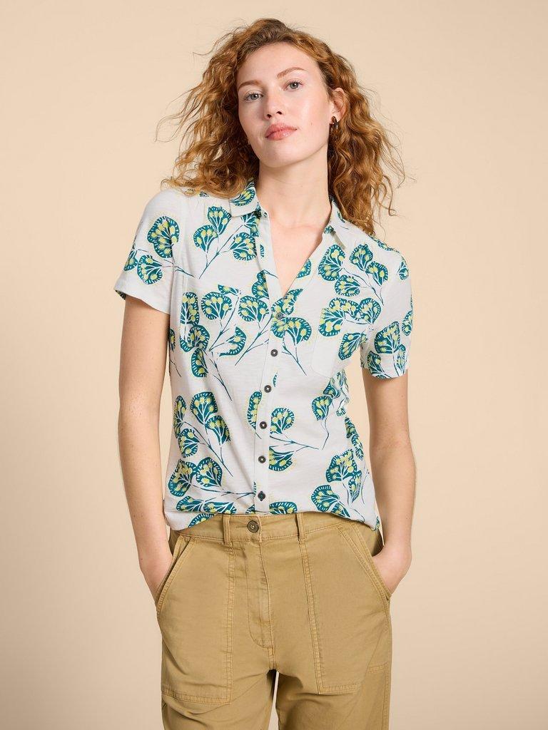 PENNY JERSEY POCKET SHIRT in IVORY PRINT | White Stuff