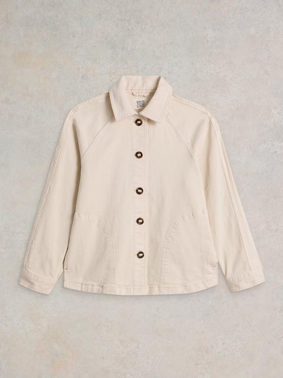 Eden Denim Relaxed Jacket in MID DENIM | White Stuff US