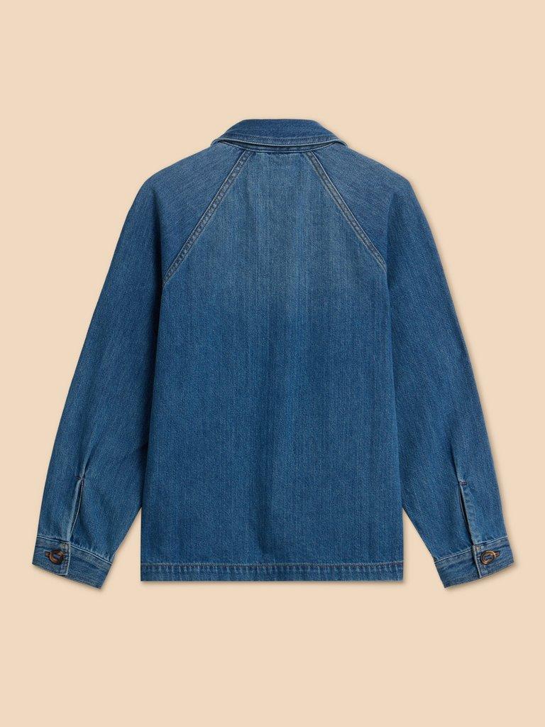 Eden Denim Jacket in MID DENIM - FLAT BACK