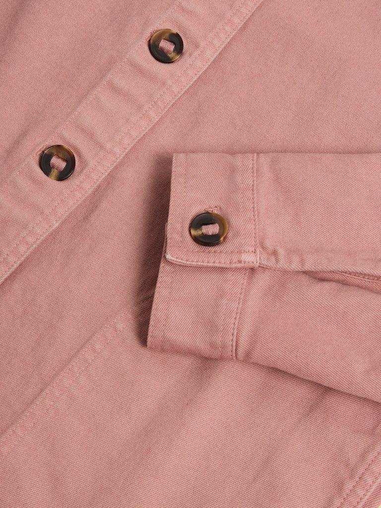 Eden Denim Relaxed Jacket in MID PINK - FLAT DETAIL