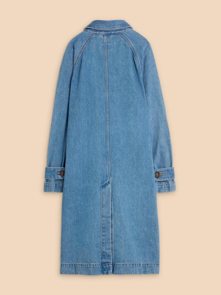 Oakleigh Denim Coat in MID DENIM - FLAT BACK