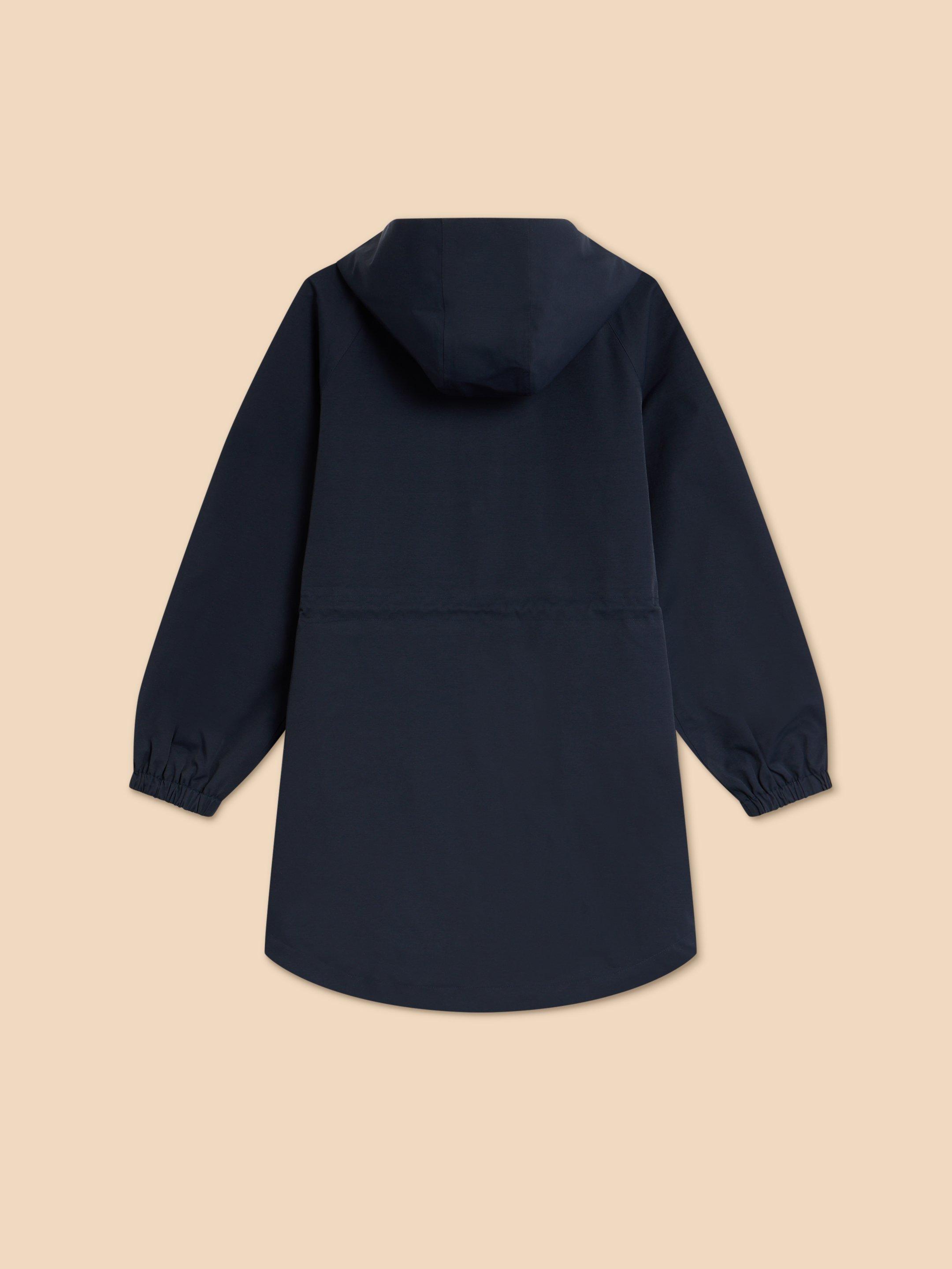 Zoe Waterproof Coat in DARK NAVY - FLAT BACK