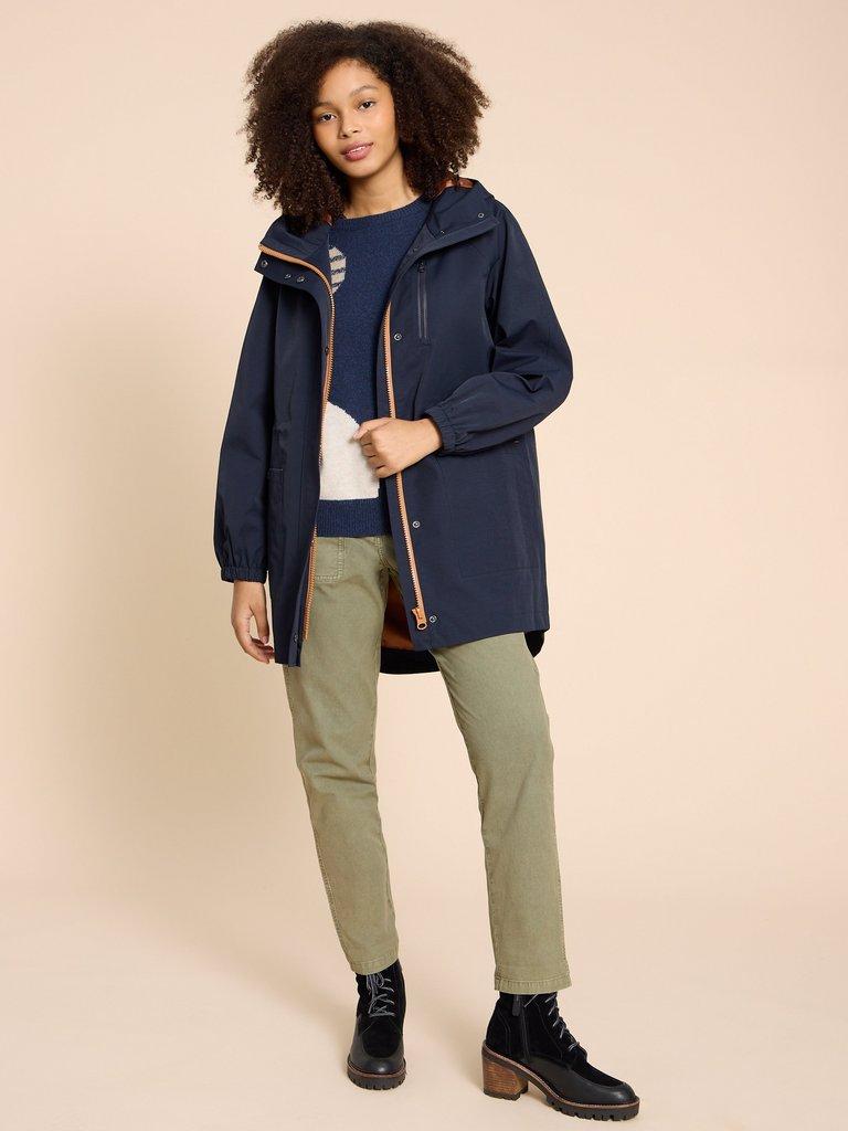 Zoe Waterproof Coat in DARK NAVY - LIFESTYLE