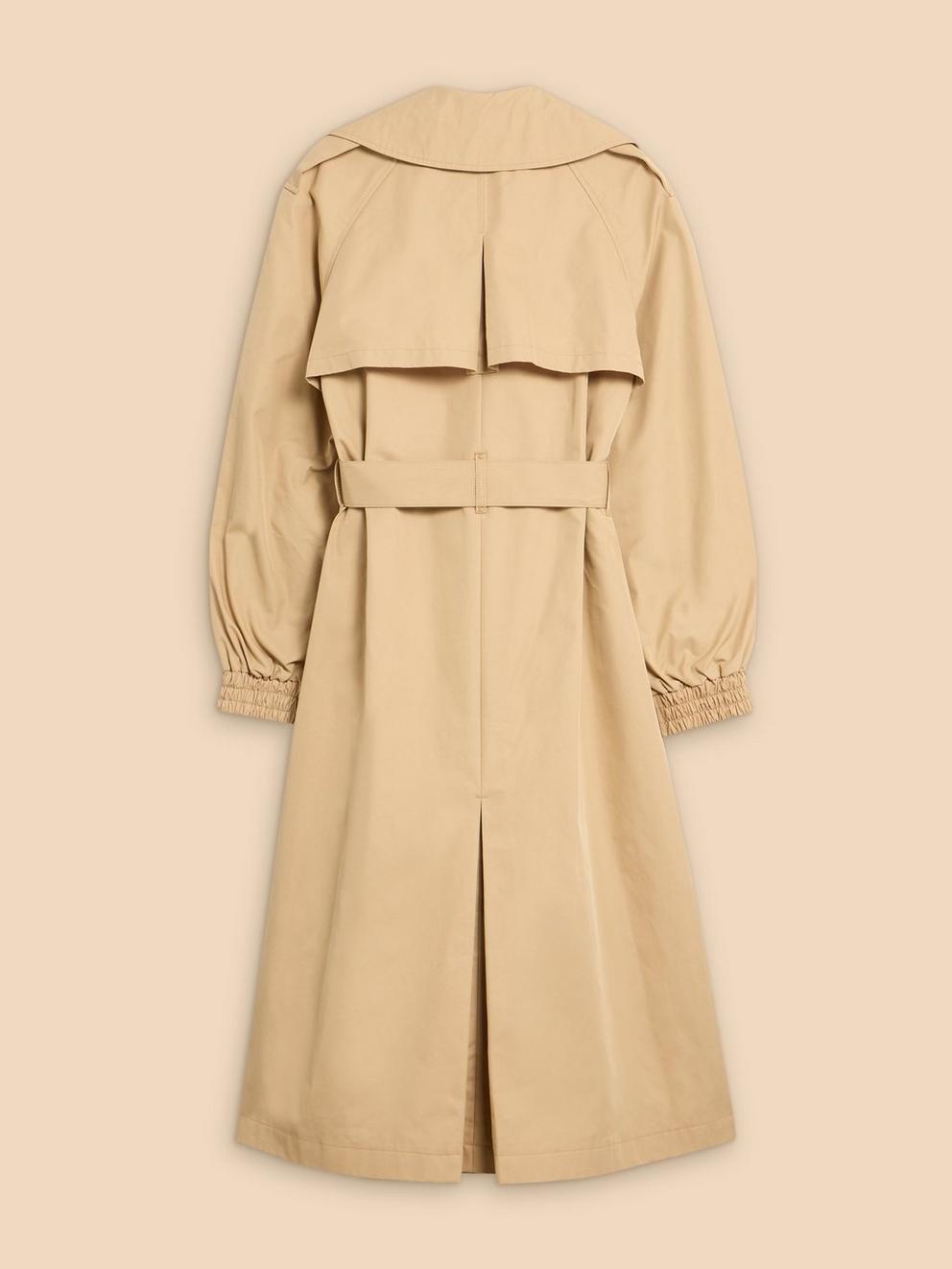 Finley Trench Coat in LGT NAT - FLAT BACK