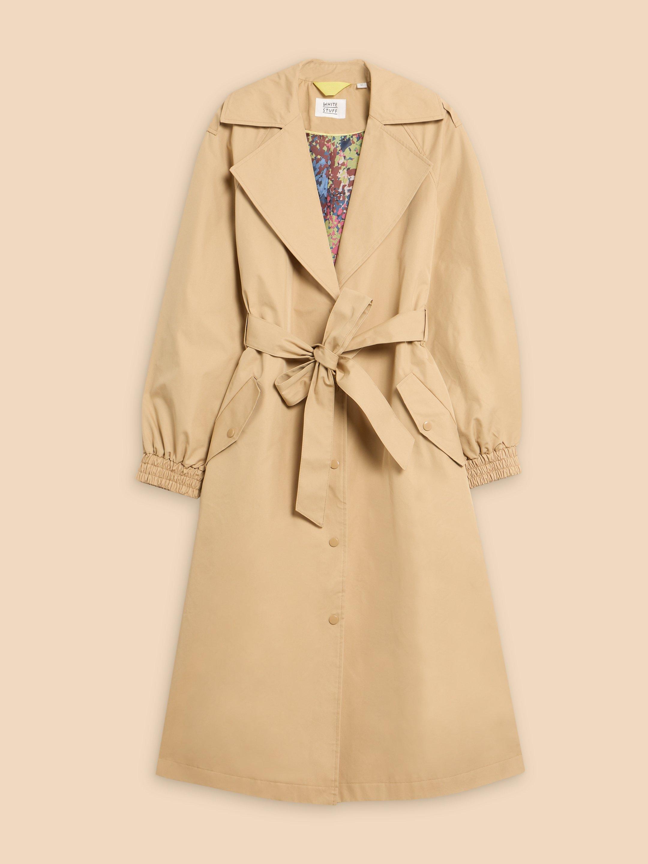 Finley Trench Coat in LGT NAT - FLAT FRONT
