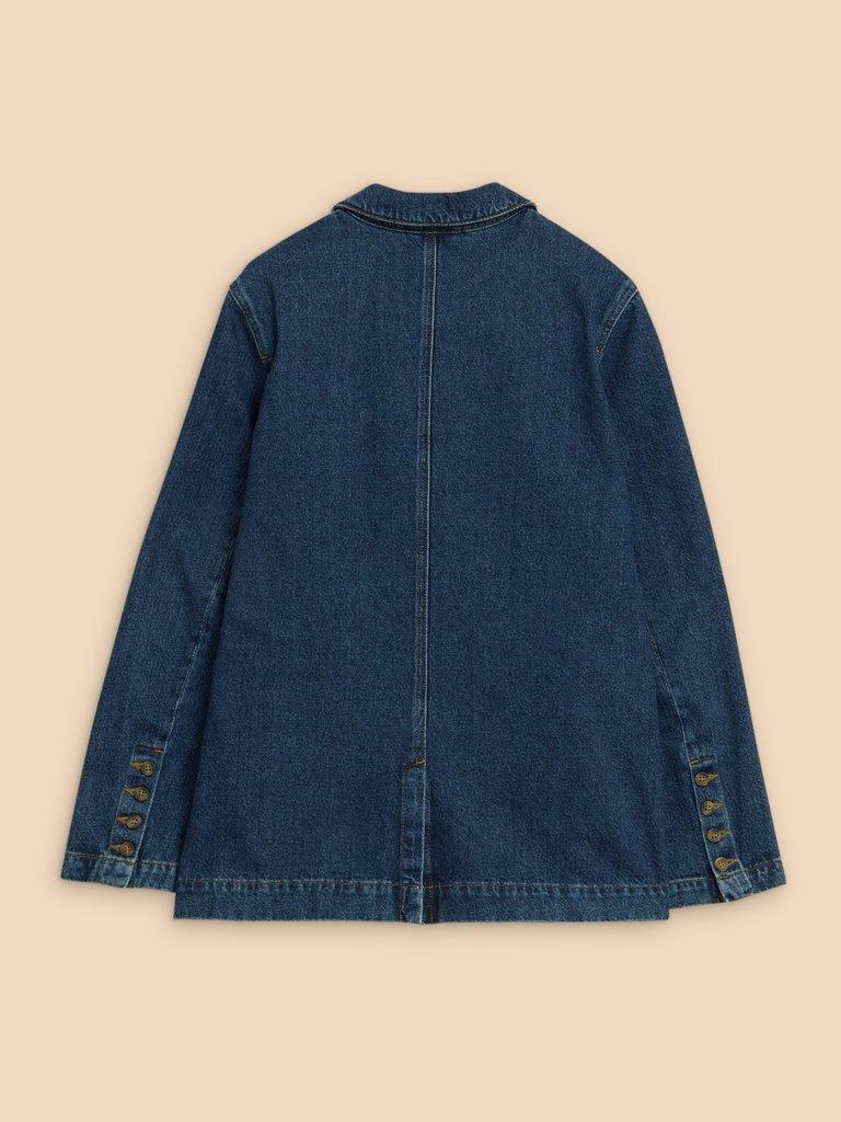 Loren Denim Blazer in DK DENIM - FLAT BACK