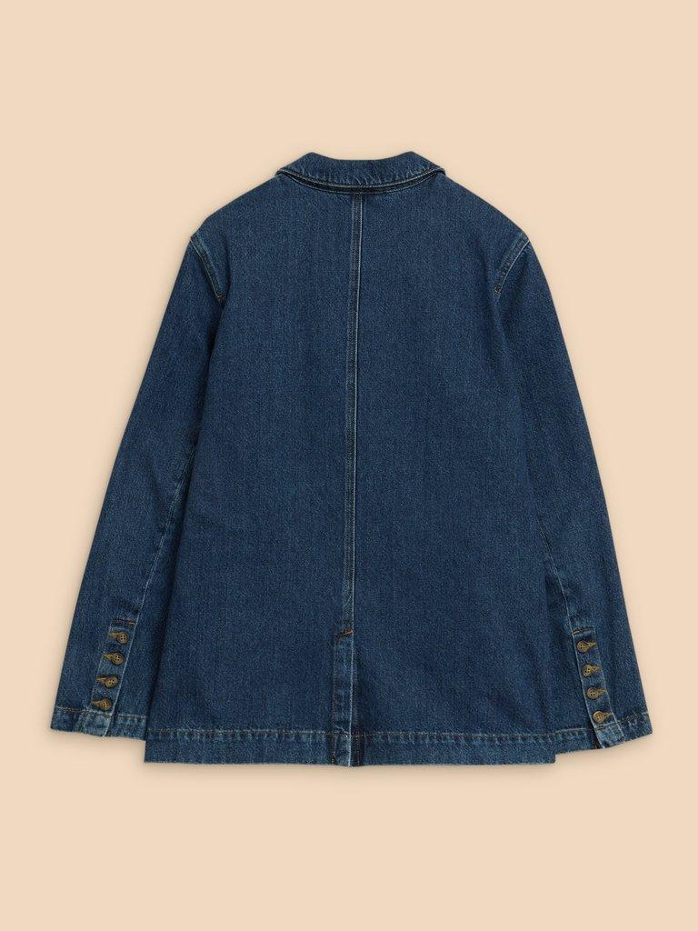 Loren Denim Blazer in DK DENIM - FLAT BACK