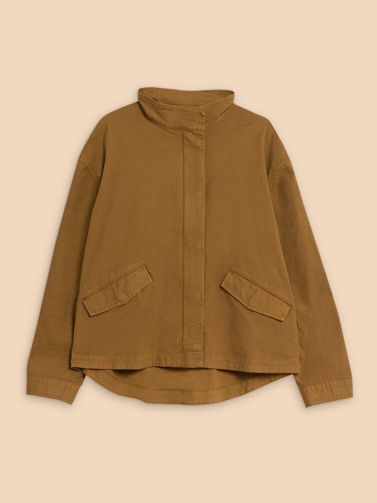 Harriet Cotton Jacket in KHAKI GRN - FLAT FRONT