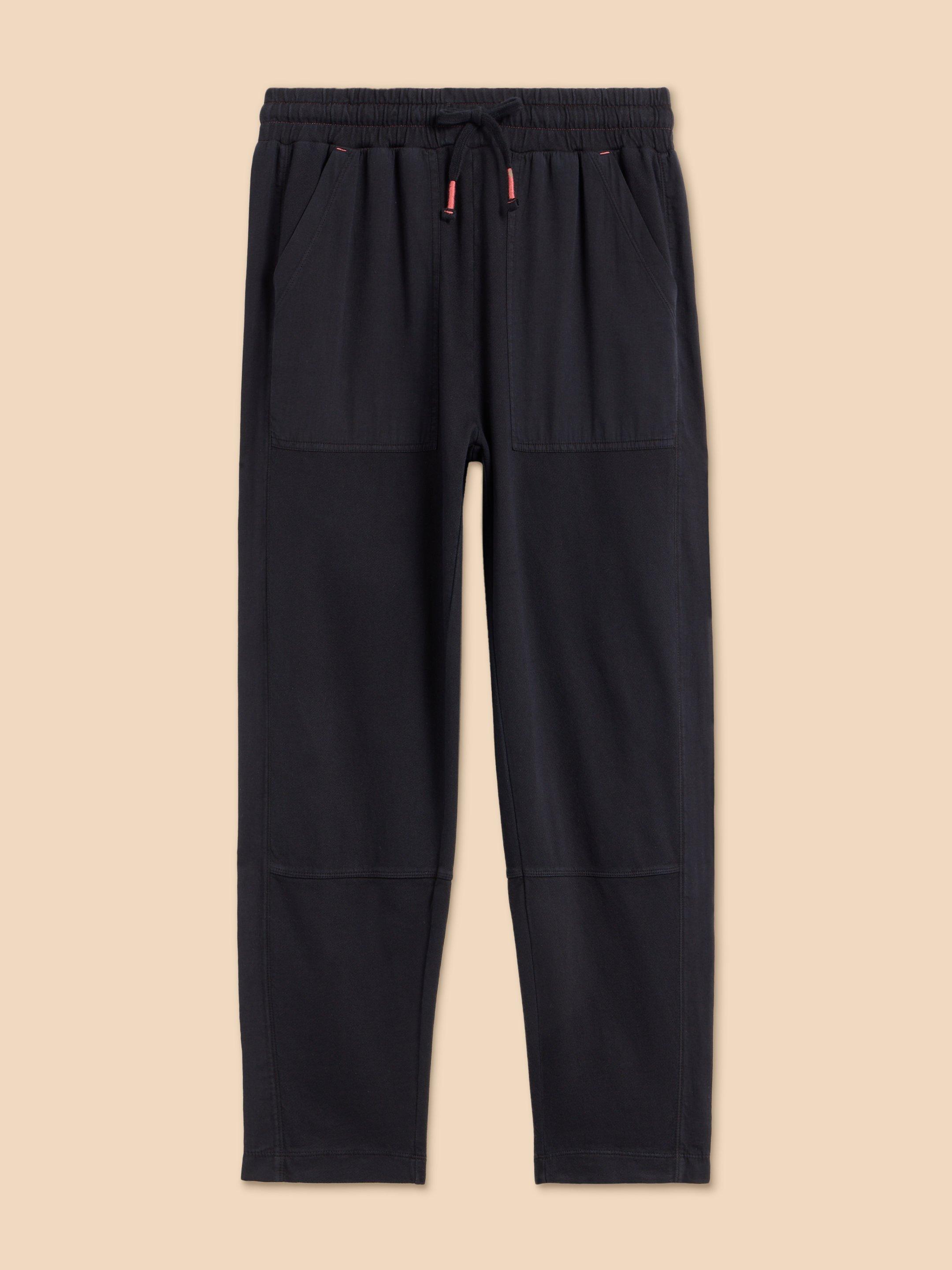 Jersey Ava Jogger in PURE BLK - FLAT FRONT