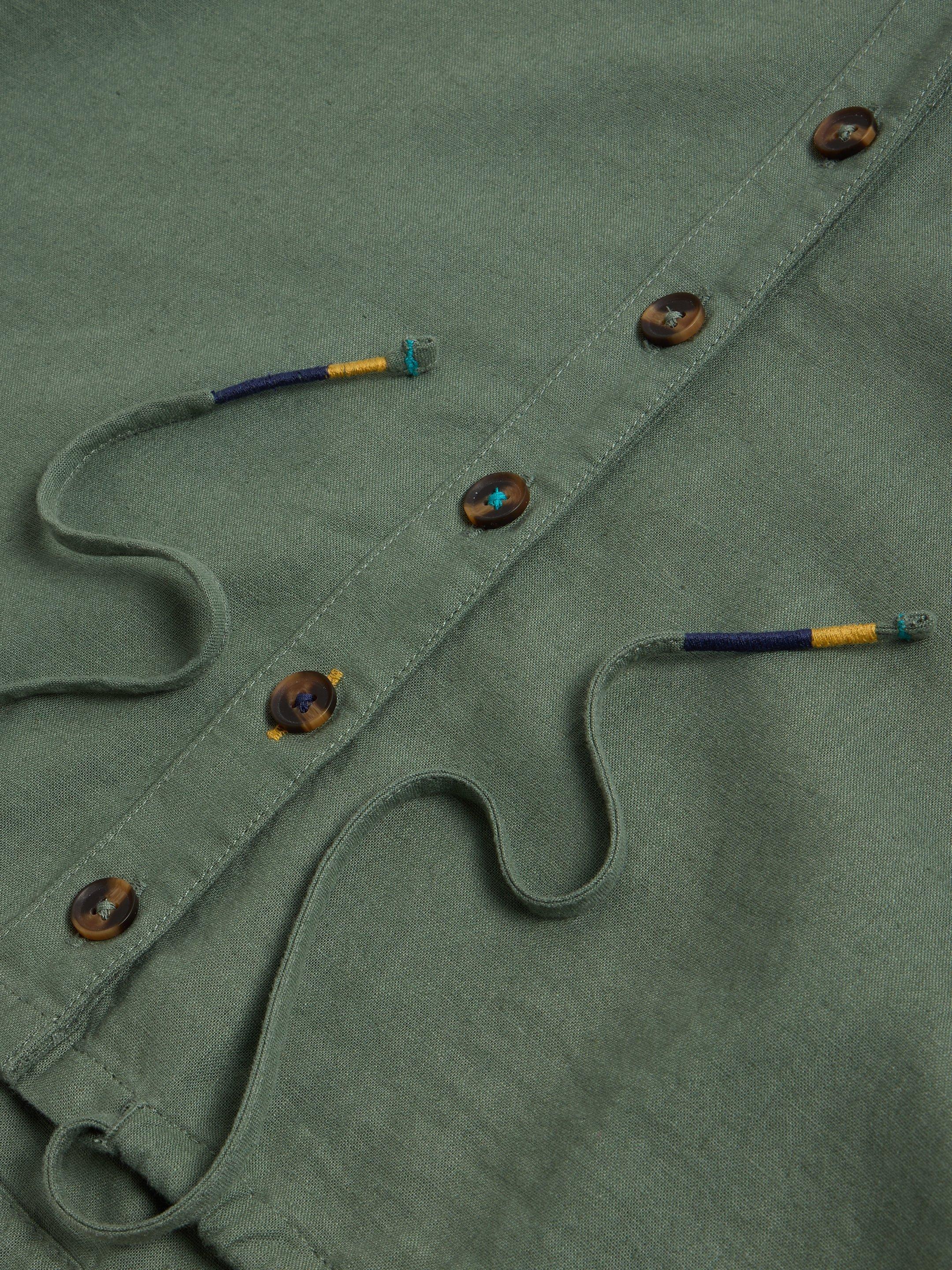 Ferne Linen Blend Shirt in KHAKI GRN - FLAT DETAIL