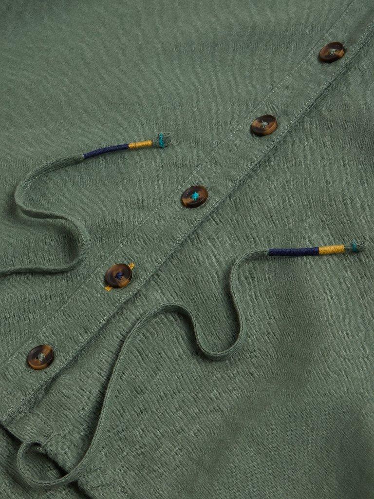 Ferne Linen Blend Shirt in KHAKI GRN - FLAT DETAIL