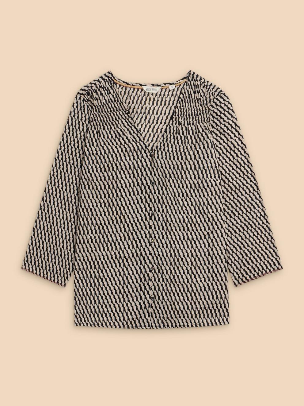 Rae Organic Top in BLK PR - FLAT FRONT