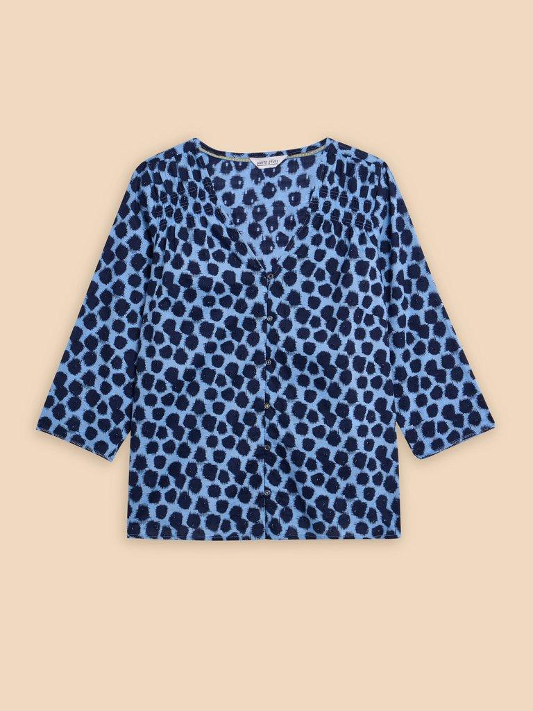 Rae Organic Top in BLUE PR - FLAT FRONT