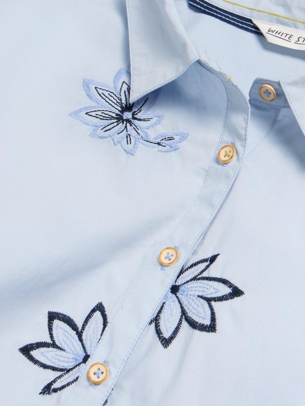 Sophie Embroidered Long Sleeve Shirt in BLUE MLT - FLAT DETAIL