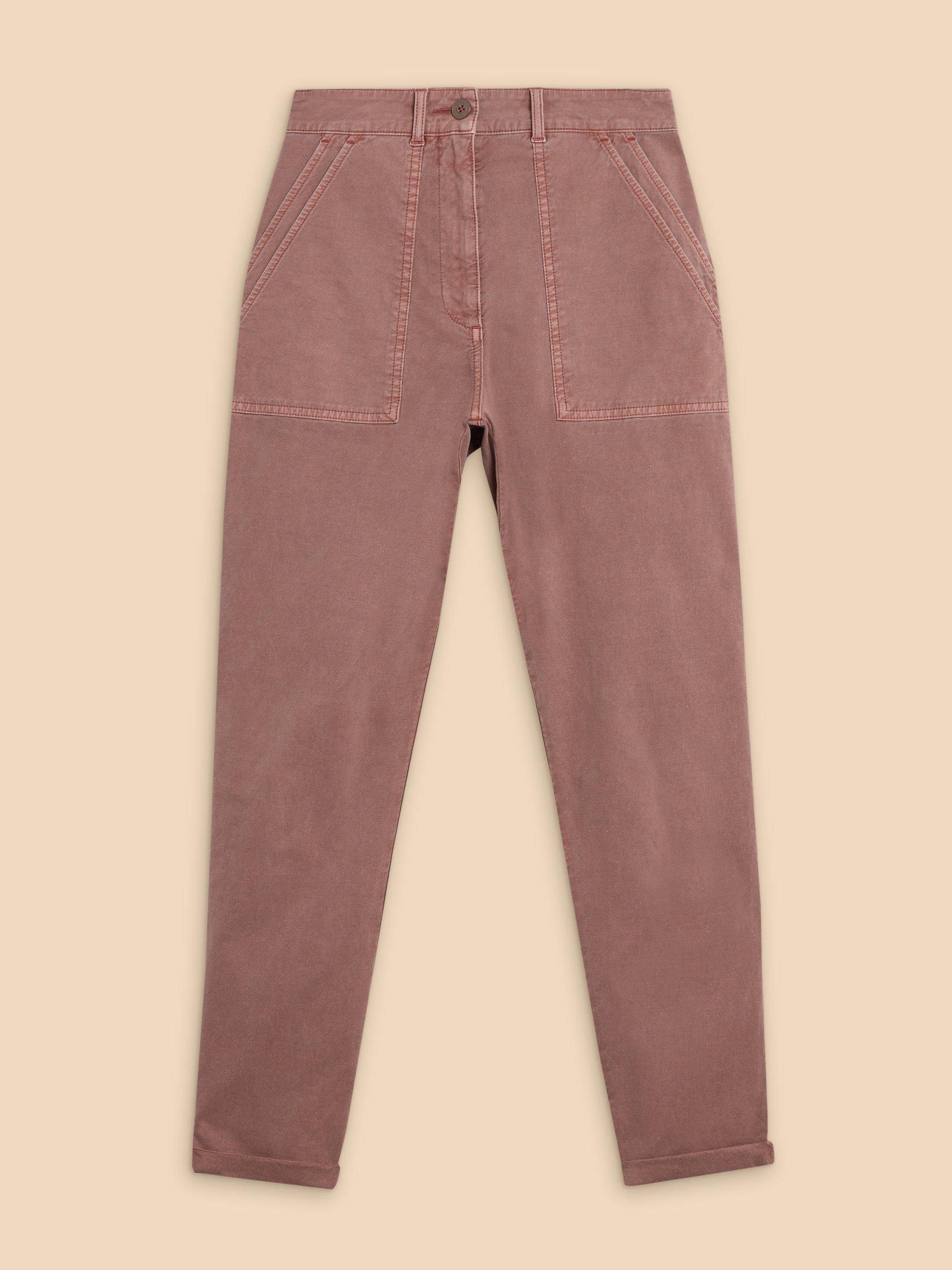 Twister Chino Trouser in DUS PINK - FLAT FRONT