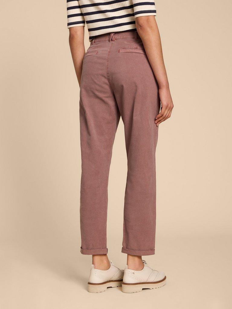 Twister Chino Trouser in DUS PINK - MODEL BACK