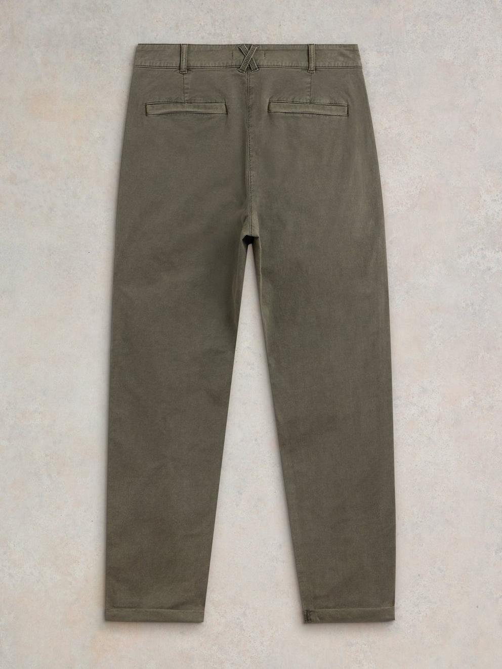 Twister Chino Trouser in KHAKI GRN - FLAT BACK