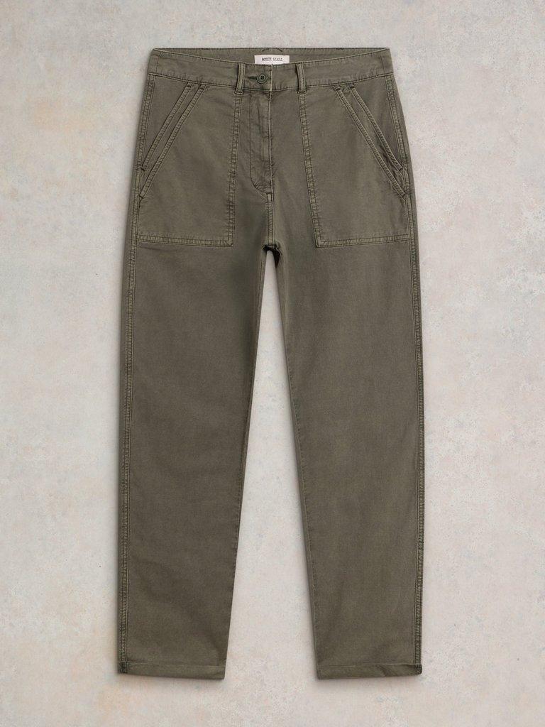 Twister Chino Trouser in KHAKI GRN - FLAT FRONT