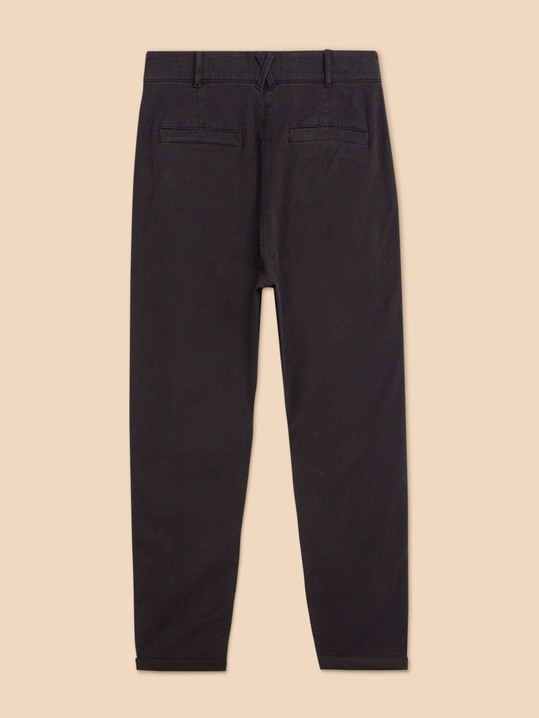 Twister Chino Trouser in PURE BLK - FLAT BACK