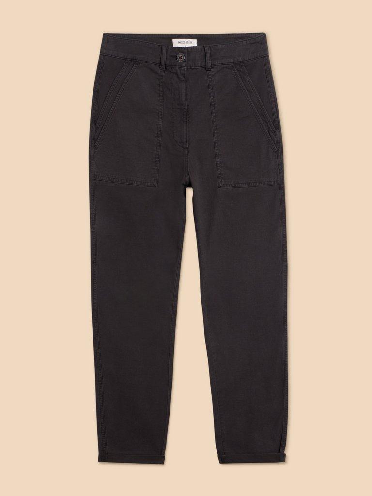 Twister Chino Trouser in PURE BLK - FLAT FRONT