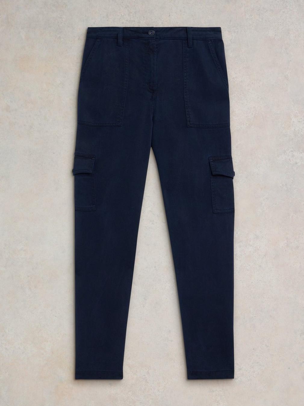 Arlo Tencel Cargo Trouser in DARK NAVY - FLAT FRONT