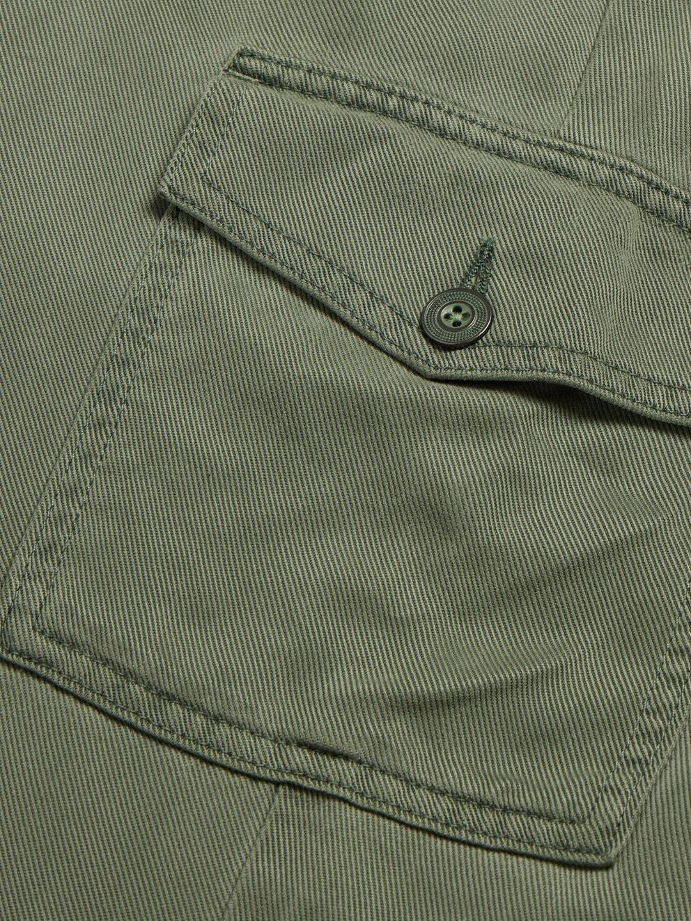 Arlo Tencel Cargo Trouser in MID GREEN - FLAT DETAIL