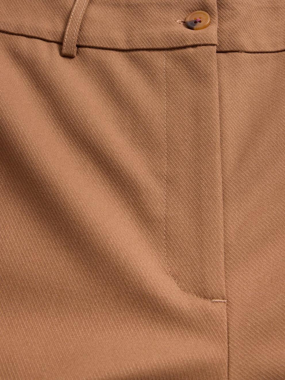 Belle Wide Leg Trouser in MID TAN - FLAT DETAIL