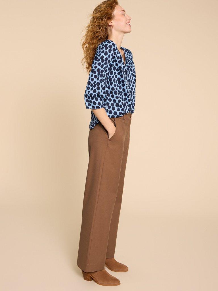 Belle Wide Leg Trouser in MID TAN - LIFESTYLE