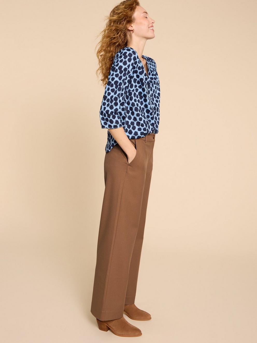 Belle Wide Leg Trouser in MID TAN - LIFESTYLE