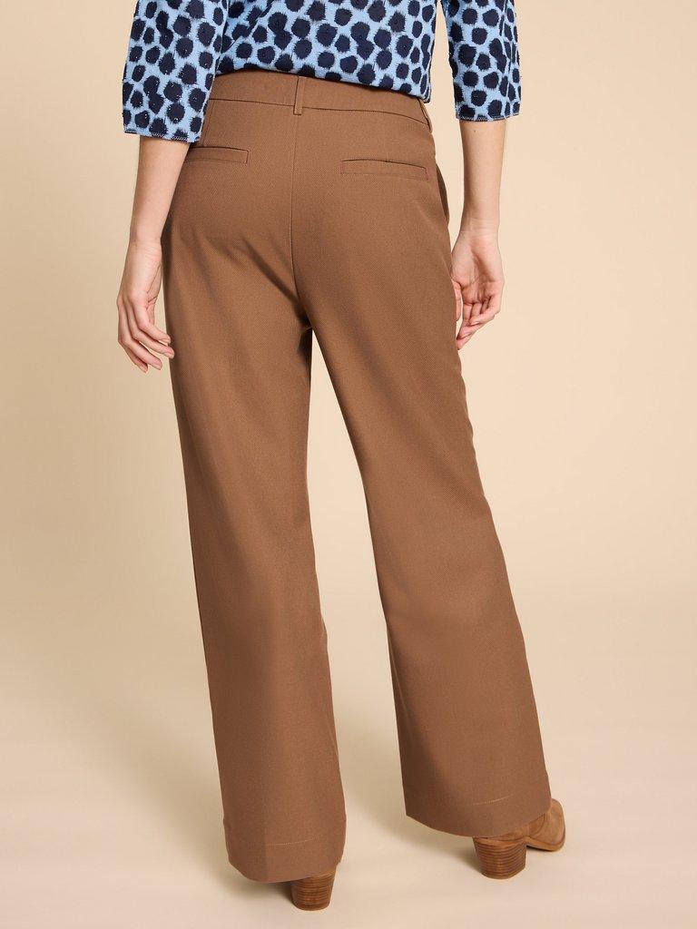 Tan wide hotsell leg trousers womens