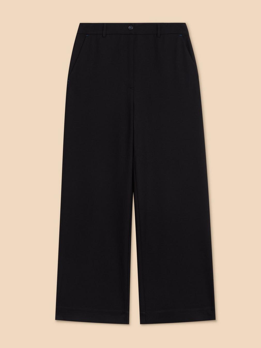 Belle Wide Leg Trouser in PURE BLK - FLAT FRONT