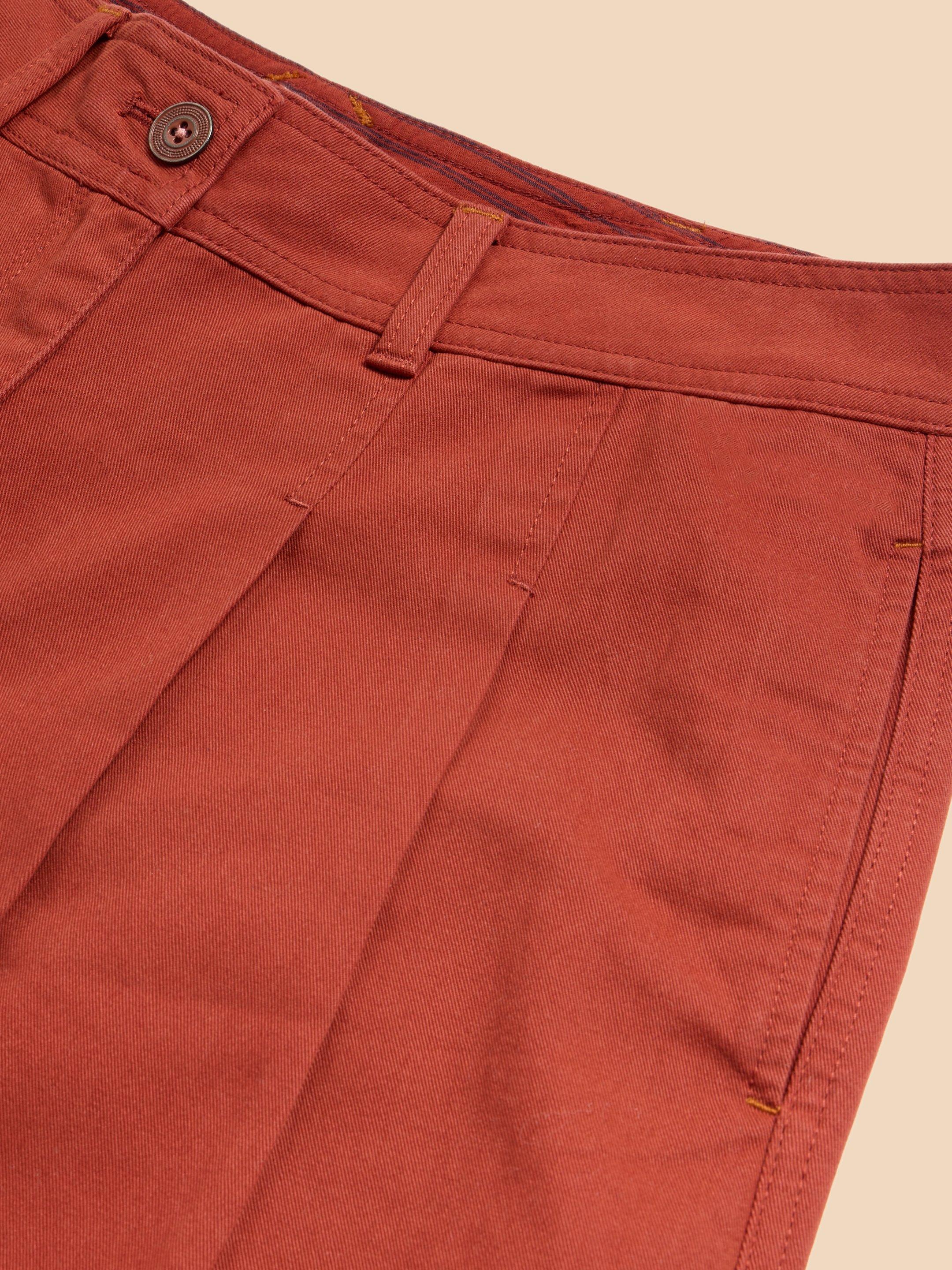 Samira Wide Leg Crop Trouser in DK RED - FLAT DETAIL