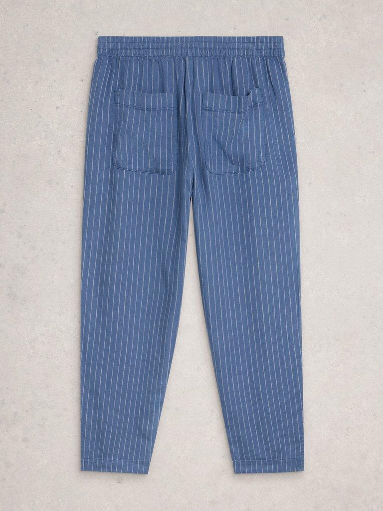 Elle Linen Blend Trouser in BLUE MLT - FLAT BACK