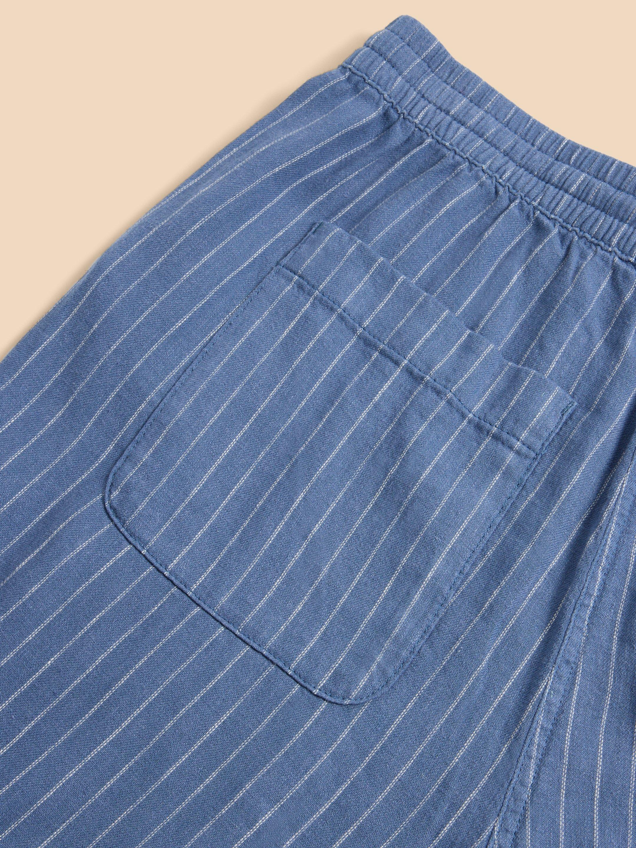 Elle Linen Blend Trouser in BLUE MLT - FLAT DETAIL