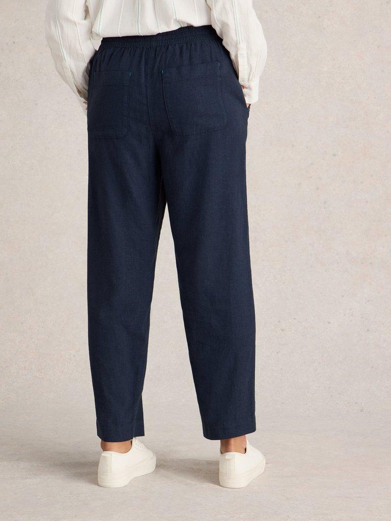 Elle Linen Blend Trouser in DARK NAVY | White Stuff