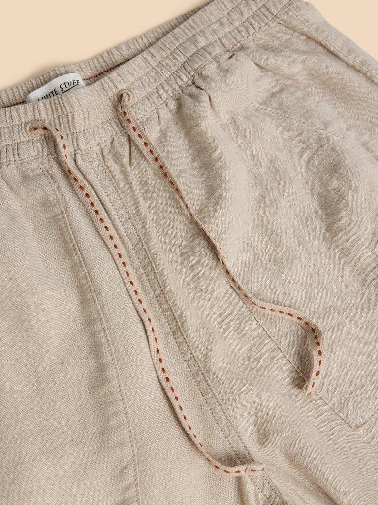 Elle Linen Blend Trouser in LGT NAT - FLAT DETAIL