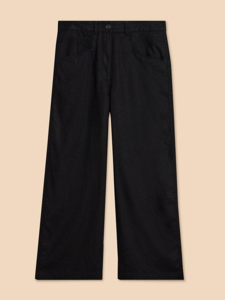 Harper Linen Blend Trouser in PURE BLACK | White Stuff