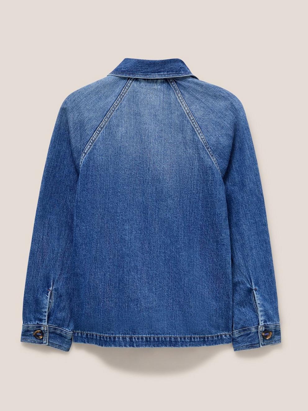 Eden Denim Jacket in MID DENIM - FLAT BACK