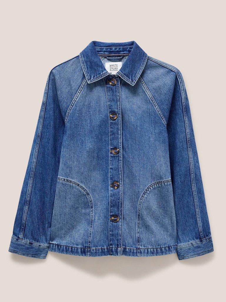 Eden Denim Jacket in MID DENIM - FLAT FRONT