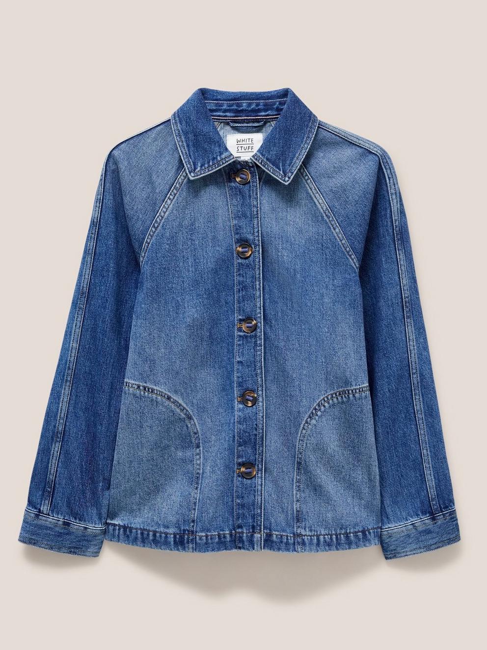 Eden Denim Jacket in MID DENIM - FLAT FRONT