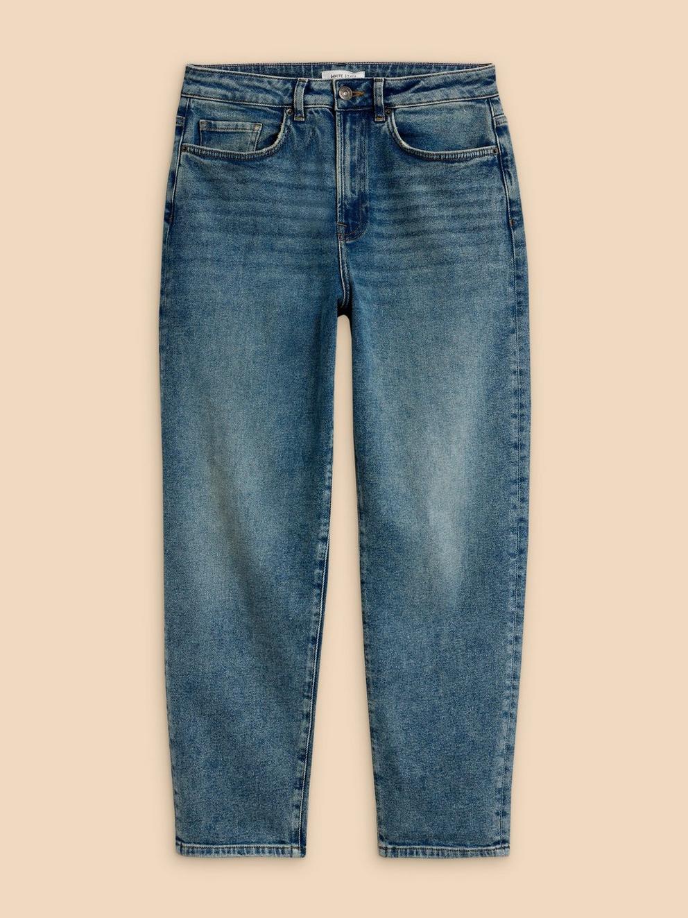 Tilly Tapered Full Length Jean in MID DENIM - FLAT FRONT