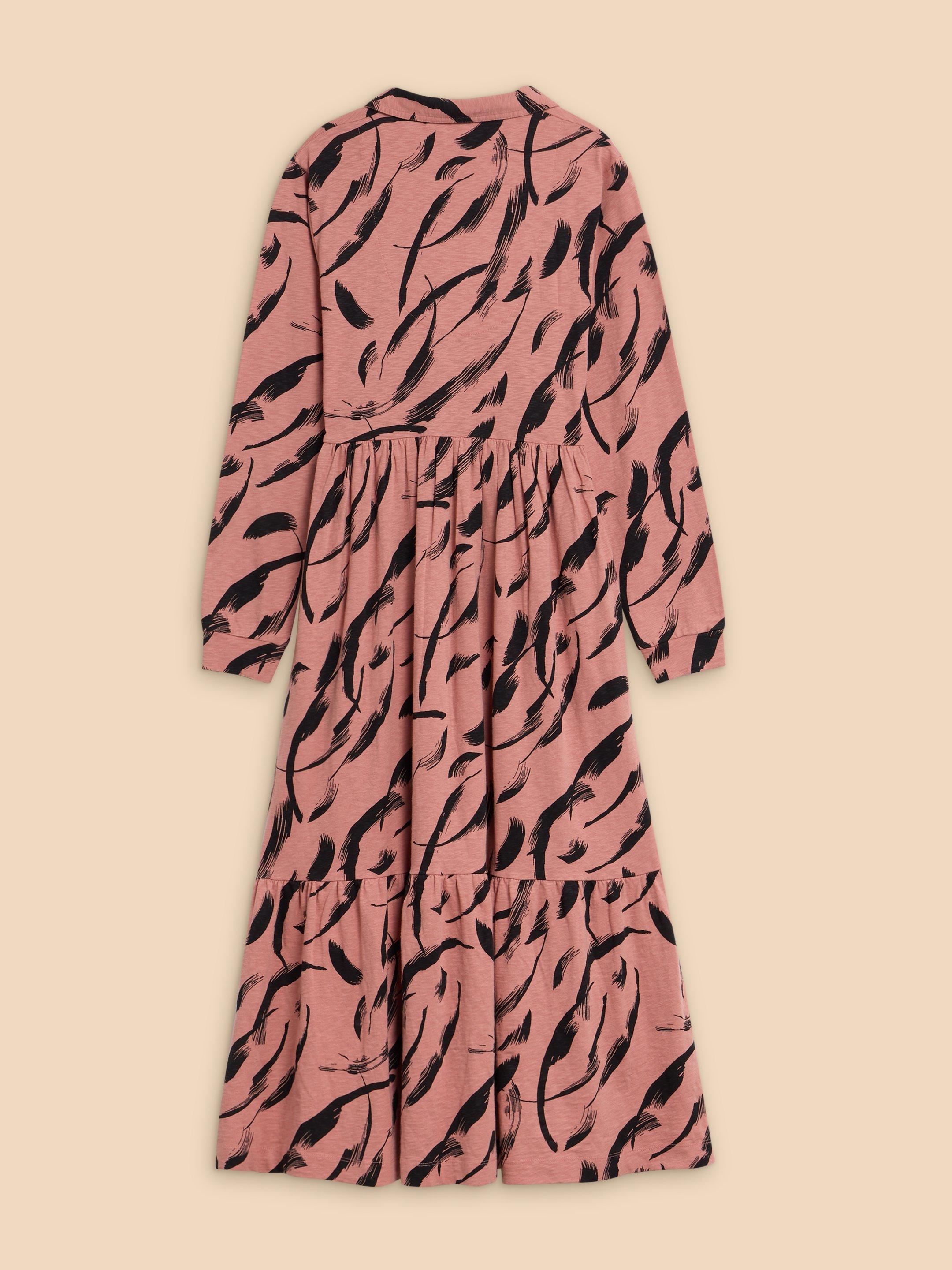 Karina Jersey Shirt Dress in PINK PR - FLAT BACK