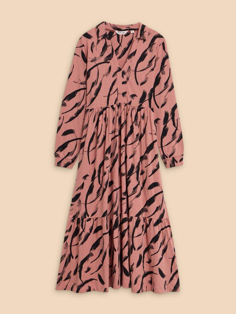Karina Jersey Shirt Dress in PINK PR - FLAT FRONT