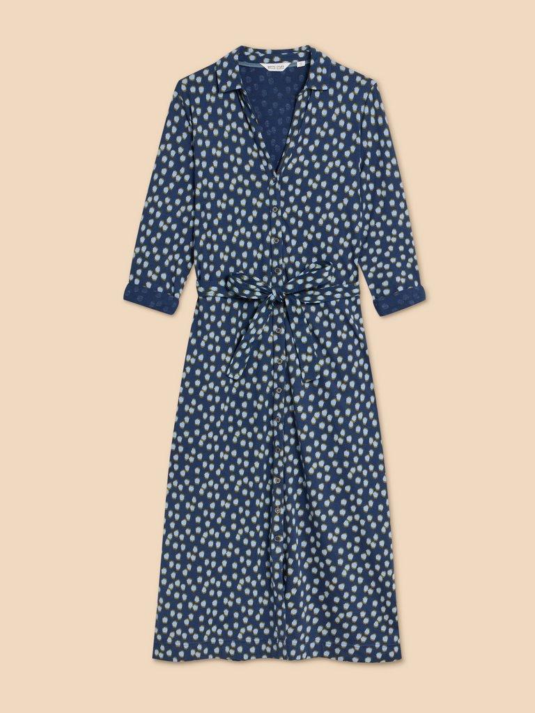 Annie Jersey Shirt Dress in NAVY PR - FLAT FRONT