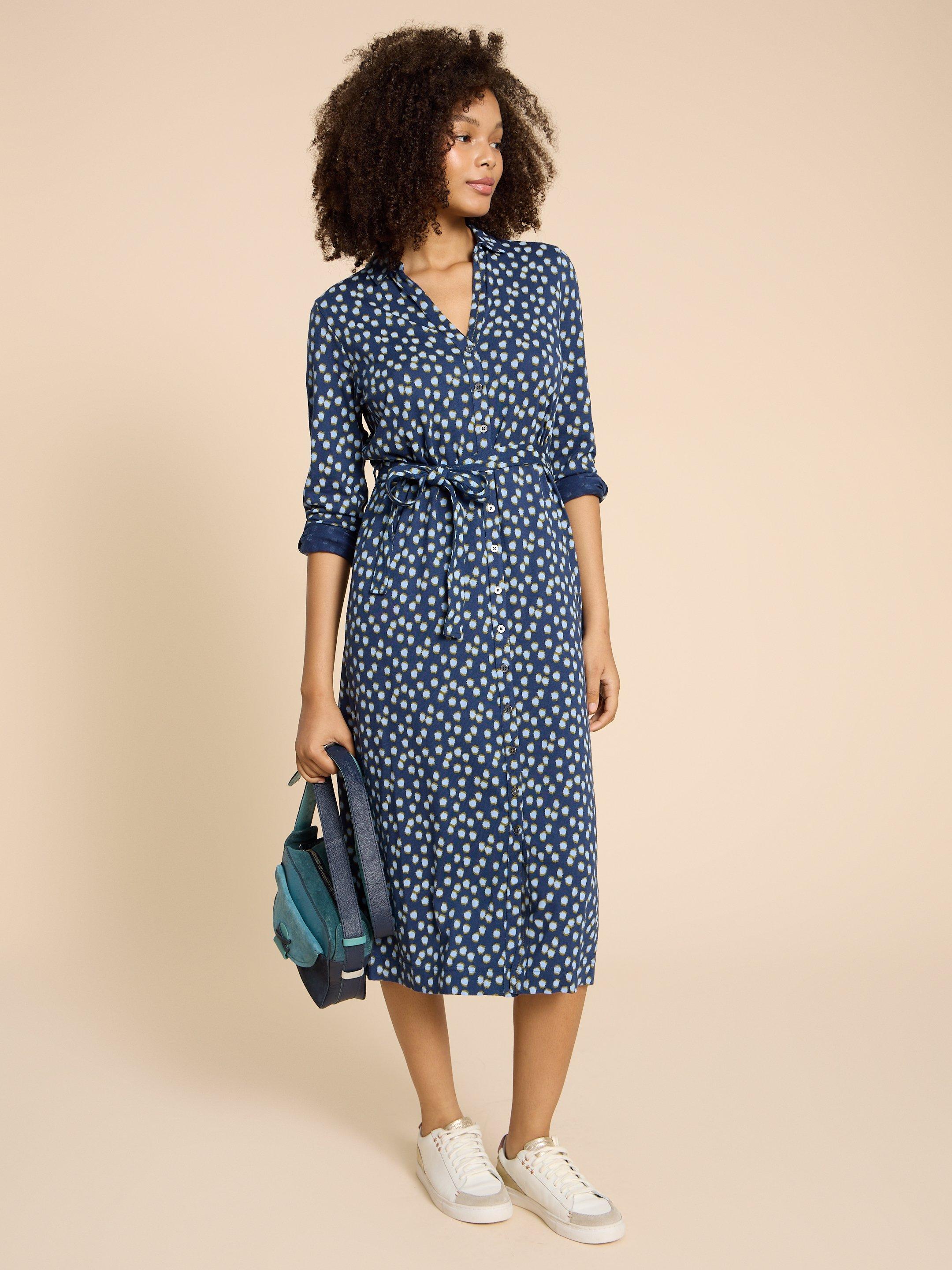 Polka dot hotsell midi shirt dress