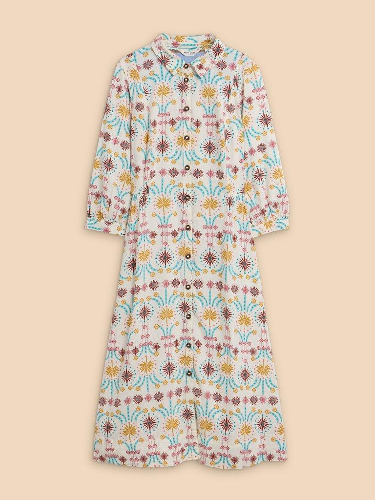 Hayden Linen Blend Shirt Dress in NATURAL PRINT | White Stuff